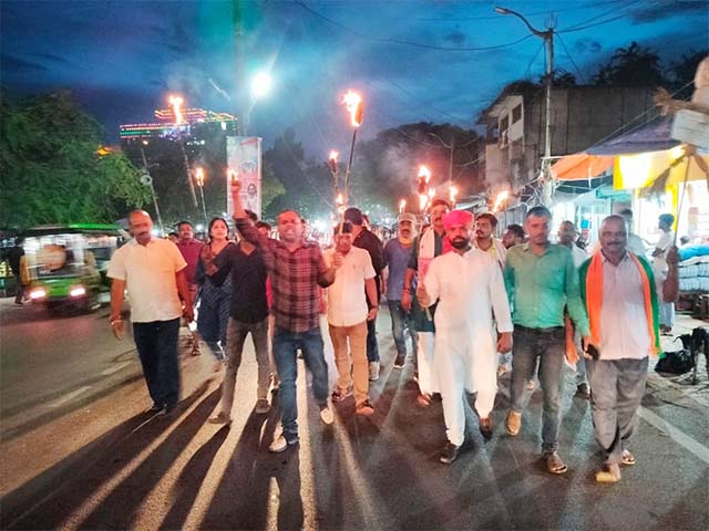 छात्र की मौत को लेकर भाजयुमो निकाला आक्रोश मार्च