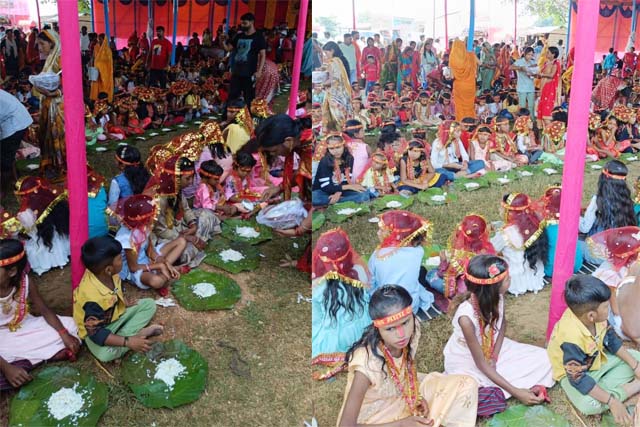 महाअष्टमी : 2100 कुंवारी कन्याओं को भोजन कराया गया