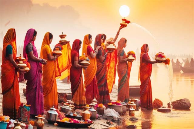 उगते सूर्य को अर्घ्य देने के साथ छठ महापर्व का समापन