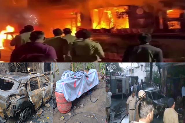 इंदौर में भीषण हादसा : घर के बाहर चार्ज हो रही कार बनी काल, मासूम समेत एक ही परिवार के 7 लोग जिंदा जले
