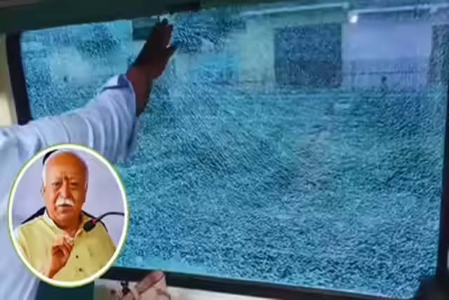 शताब्दी एक्सप्रेस ट्रेन में पथराव भागवत की बोगी का शीशा टूटा