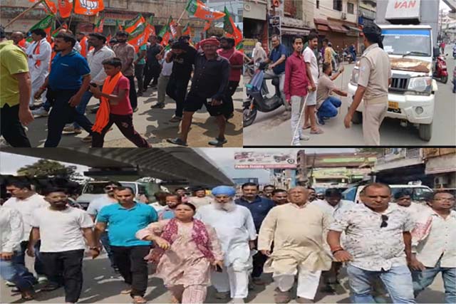 भाजपा नेता बंद काे लेकर सड़क पर उतरे, कई जगह वाहनों के टायरों की निकाली हवा