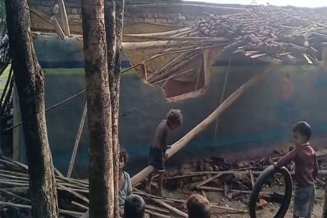 हाथियों ने कई घर तोड़े, खेतों में लगी फसलों को रौंदा