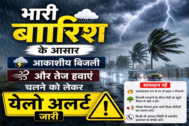 झारखंड में आठ अगस्त तक भारी बारिश के आसार,आकाशीय बिजली और तेज हवाएं चलने को लेकर येलो अलर्ट जारी
