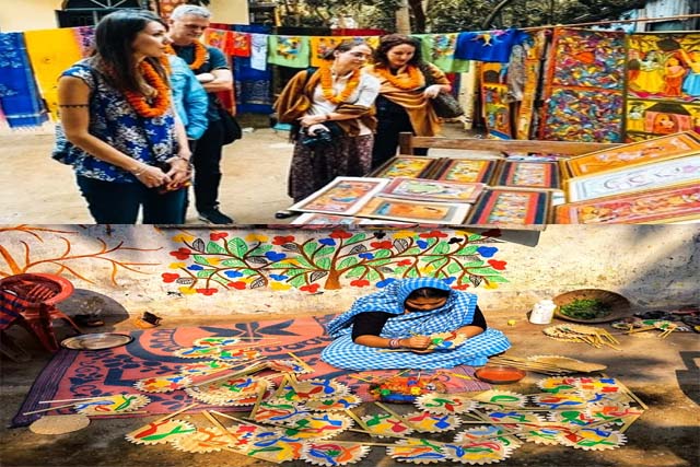 पिंगला में फिर सजने लगी पौराणिक कथाओं की रंगीन दुनिया, कपड़ों से गहनों तक पहुंची पाटचित्र कला